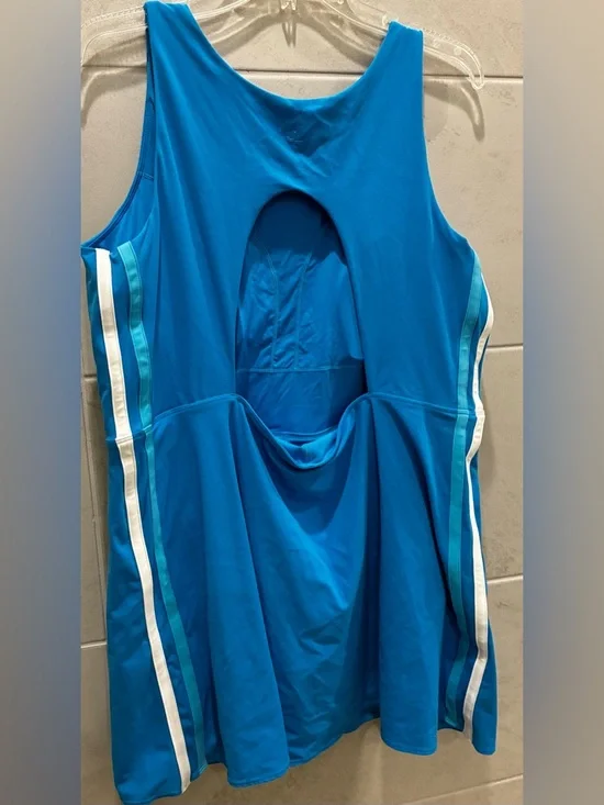NWT JoyLab Blue Active Dress Sleeveless Built-In Shorts side Stripes Size XXL - Picture 6 of 7